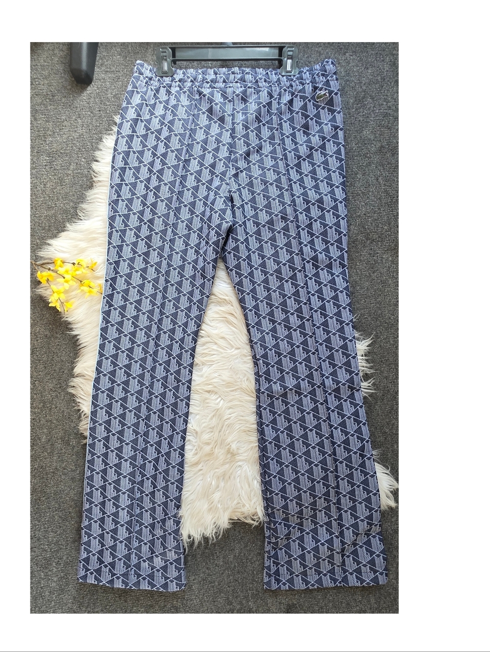 Lacoste Blue Patterned Track Pants with Side Stripes - Picture 5 of 15